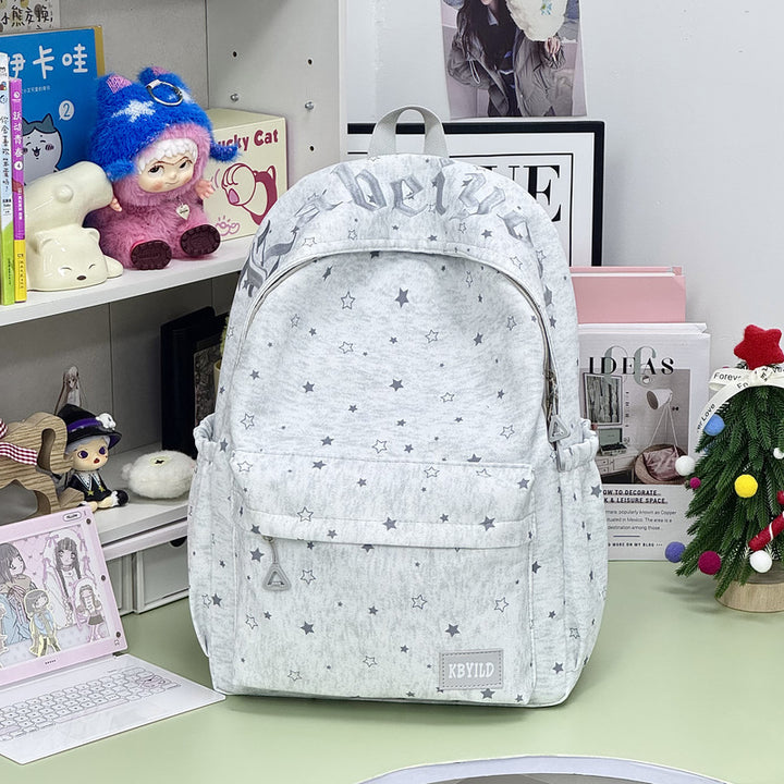 Stylish Star-Embellished Corduroy Backpack Stornfield