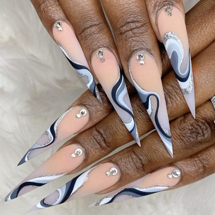 Professional artificial nails with elegant designs Stornfield