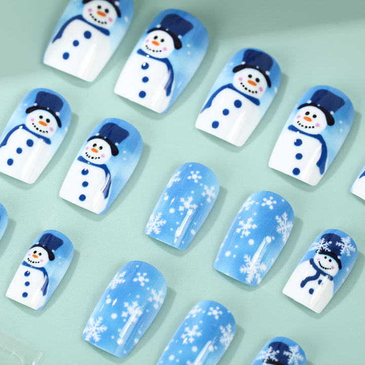 Artificial nails with wintry snowman design Stornfield