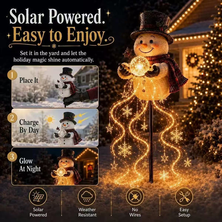 Decorative snowman figure with LED lights Stornfield
