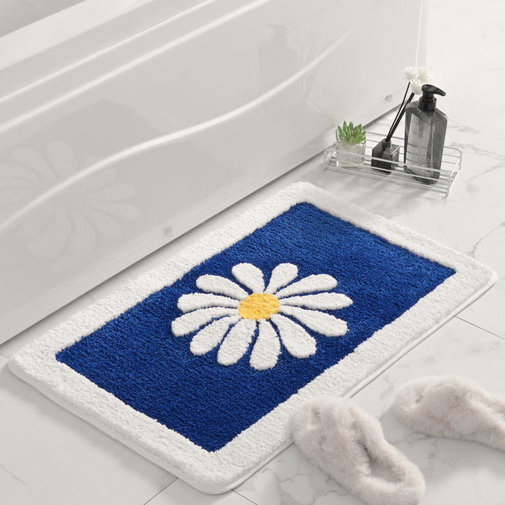 Floral Patterned Plush Bath Mat Stornfield