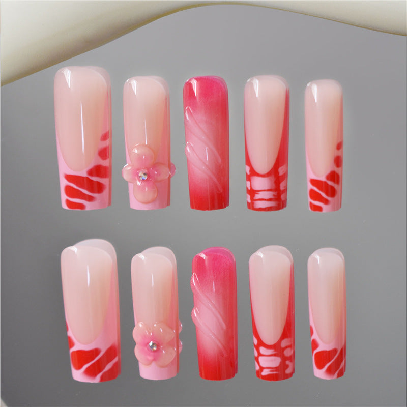 Decorative Floral Acrylic Press-On Nails Stornfield
