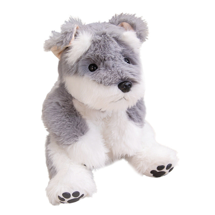 Realistic Sitting Husky-Style Plush Companion with Weighted Huggable Core and Embroidered Paw Soles Stornfield