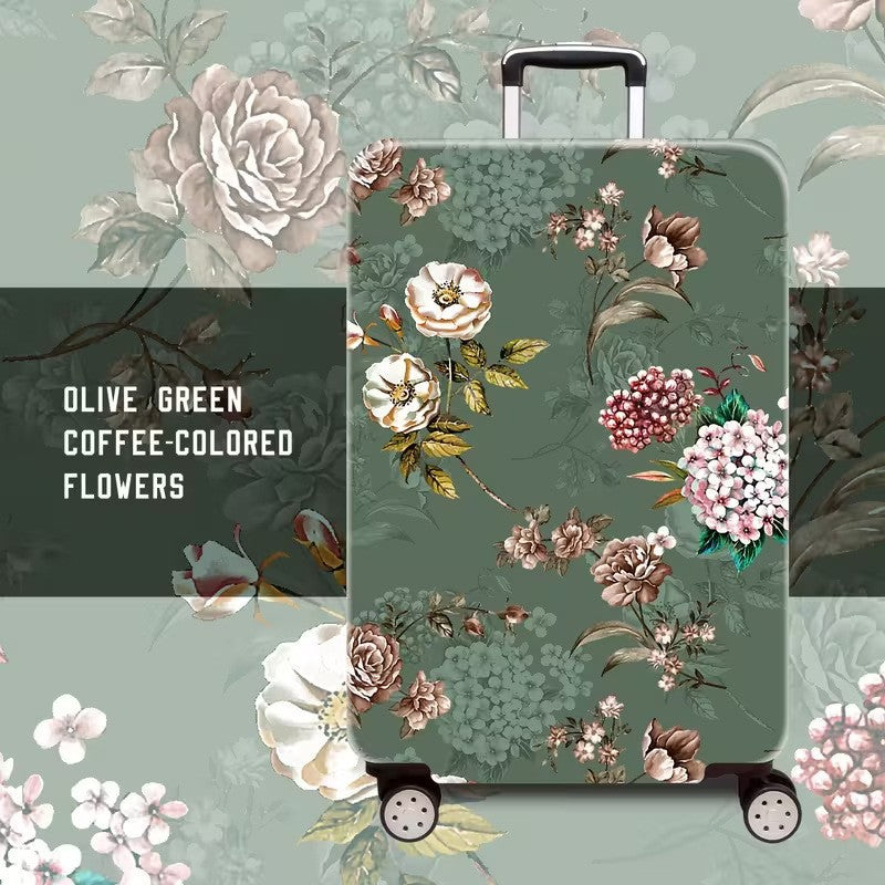 Ladies hard shell suitcase with floral accents Stornfield