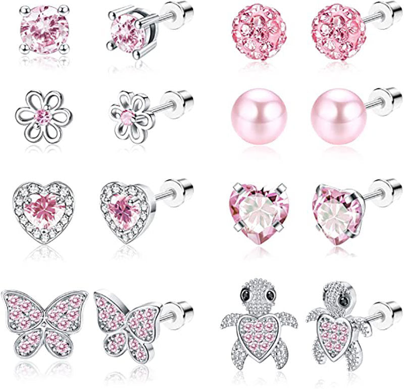 Sparkling Gemstone Stud Earrings Set Stornfield