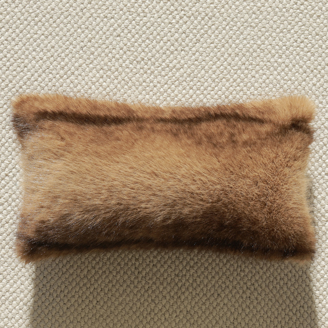 Luxurious decorative cushion made of faux fur