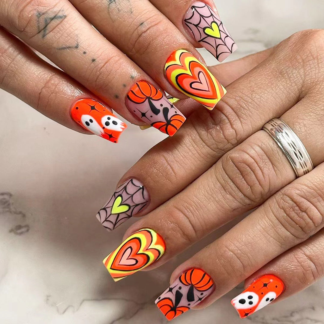 Acrylic nail set with creative autumn designs Stornfield