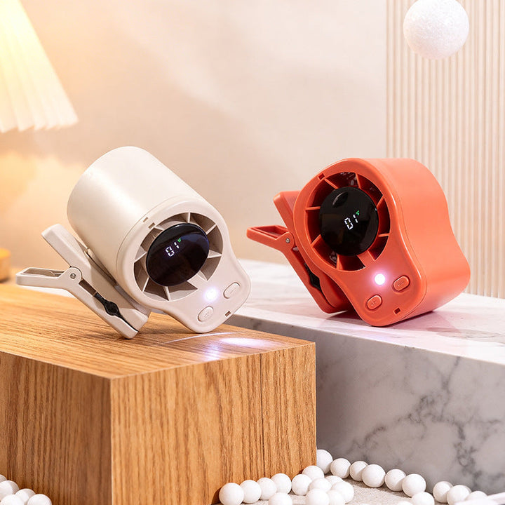 Women's Compact Clip Fan with LED Temperature Display Stornfield
