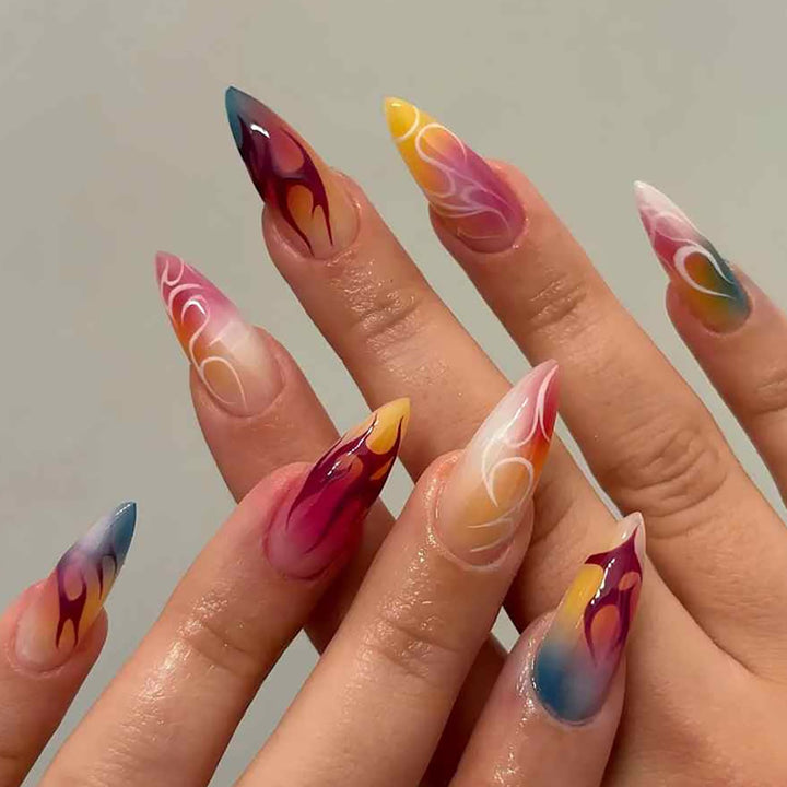 Artistic Stiletto Press-On Nail Art Set