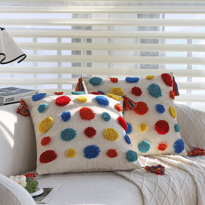Playful and colorful decorative pillow