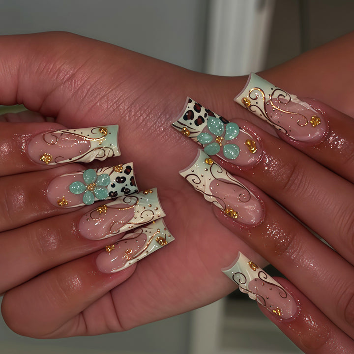 Decorative Long Press-On Nail Design Stornfield