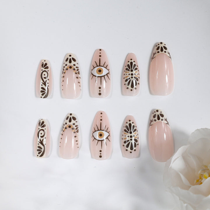 Acrylic nail set with creative and stylish decorations Stornfield
