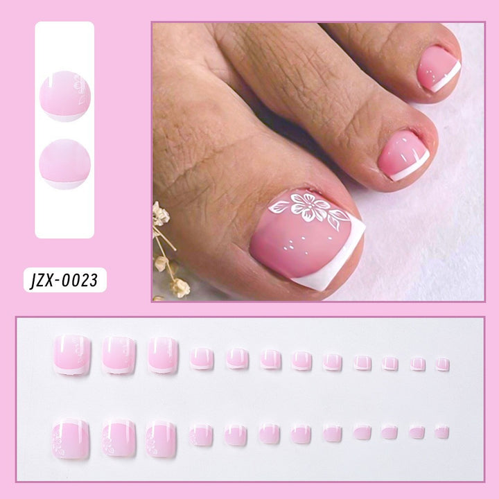 Decorative French Tip Toenail Set Stornfield