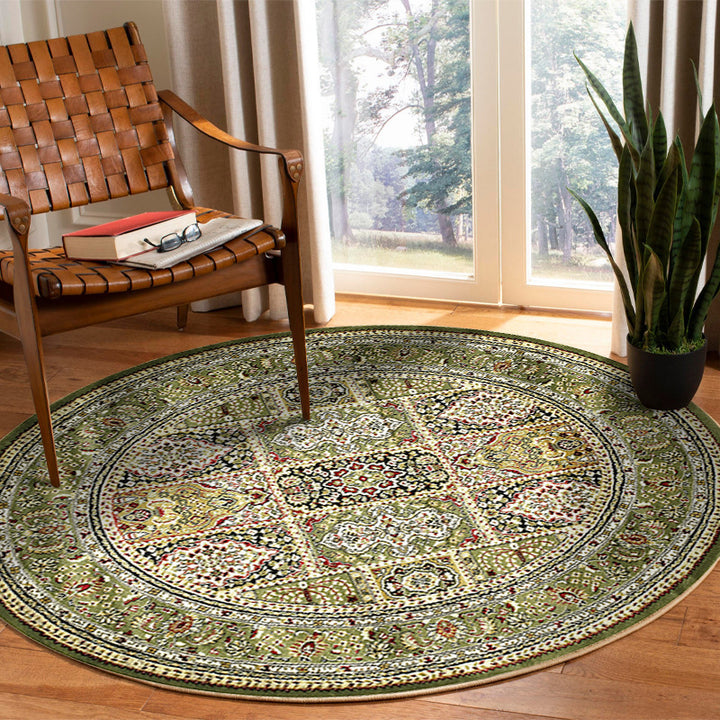 Round Floral Pattern Area Rug