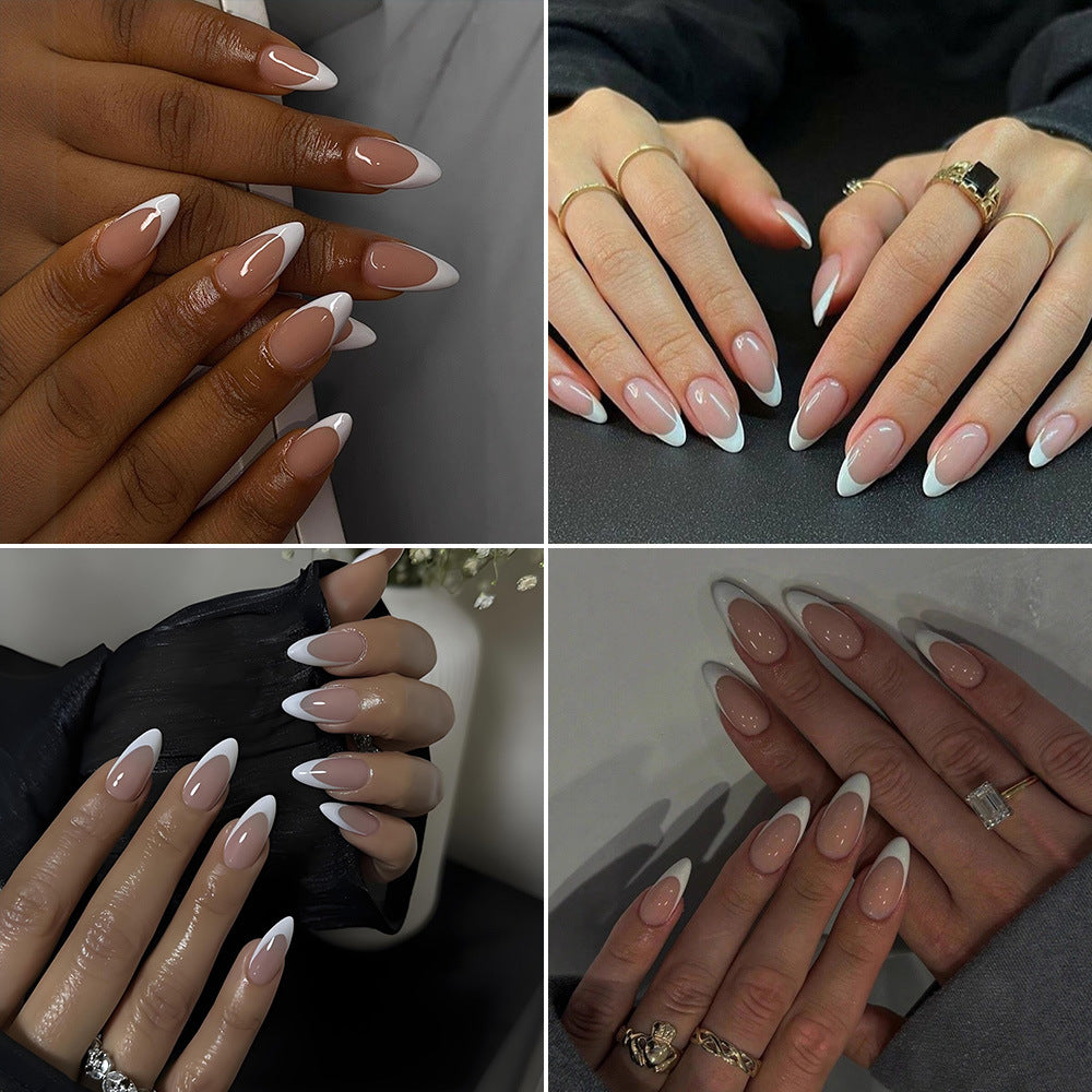 Elegant French Manicure Artificial Nails Stornfield