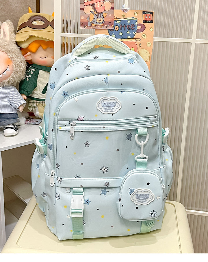 Stylish Star-Patterned School Backpack Stornfield