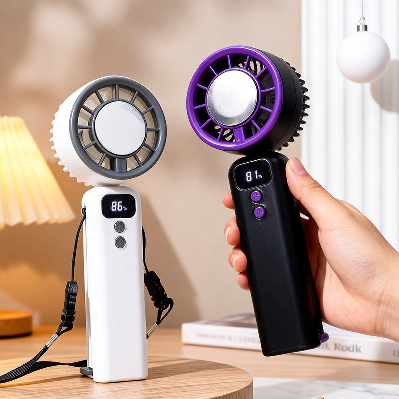 Women's Portable USB Hand Fan with Digital Control Display Stornfield