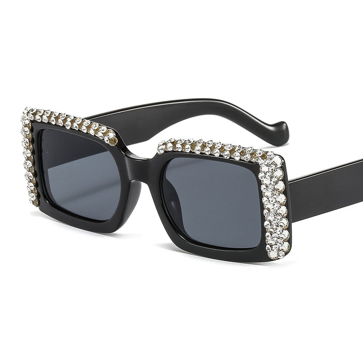 Women's Glamorous Square Sunglasses with Sparkling Crystal Frame Stornfield