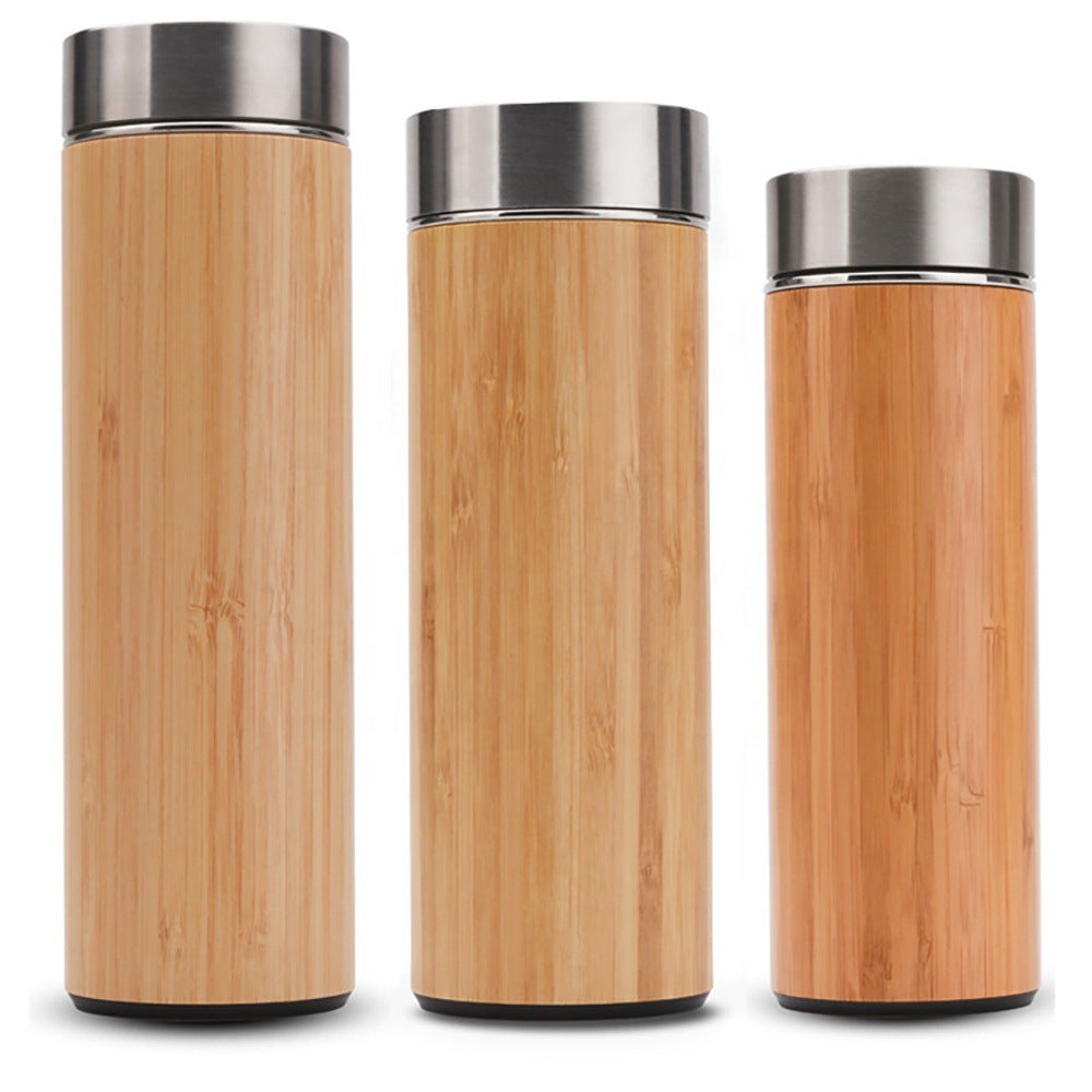 Ladies elegant insulated drinking bottle made of bamboo with double wall Stornfield