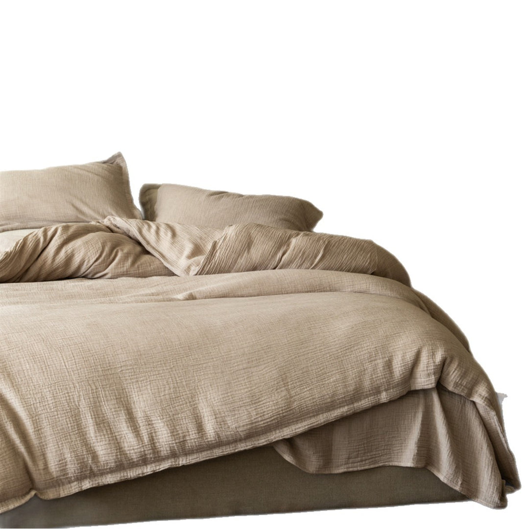 Lightweight Crinkled Cotton Gauze Duvet Cover & Pillowcase Set