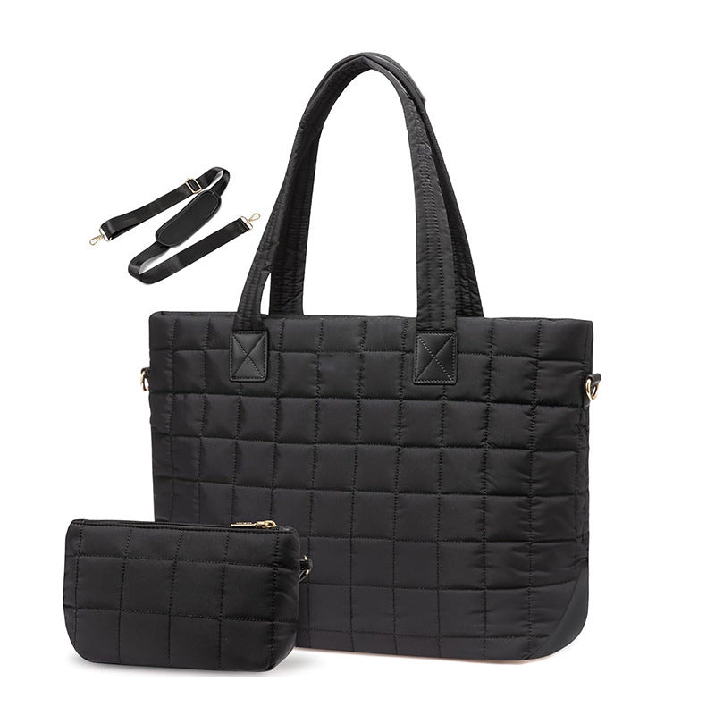 Elegant Quilted Tote Bag with Removable Wallet Stornfield