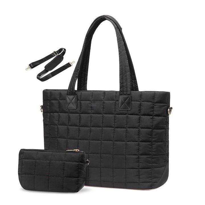 Elegant Quilted Tote Bag with Removable Wallet Stornfield