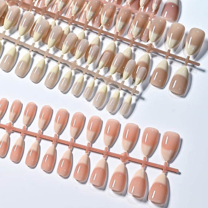 Removable Press-On Nail Set with French Tip Design Stornfield
