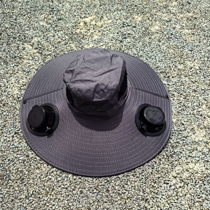 air-cooled sun hat with removable USB fans and wide neck protection Stornfield