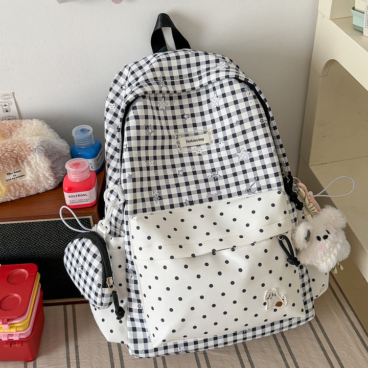 Stylish Checks Print Casual Backpack Stornfield