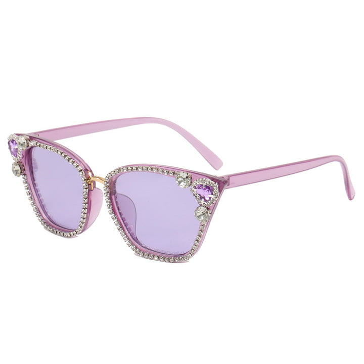 Women's Cat Eye Sunglasses with Sparkling Crystal Decorations Stornfield