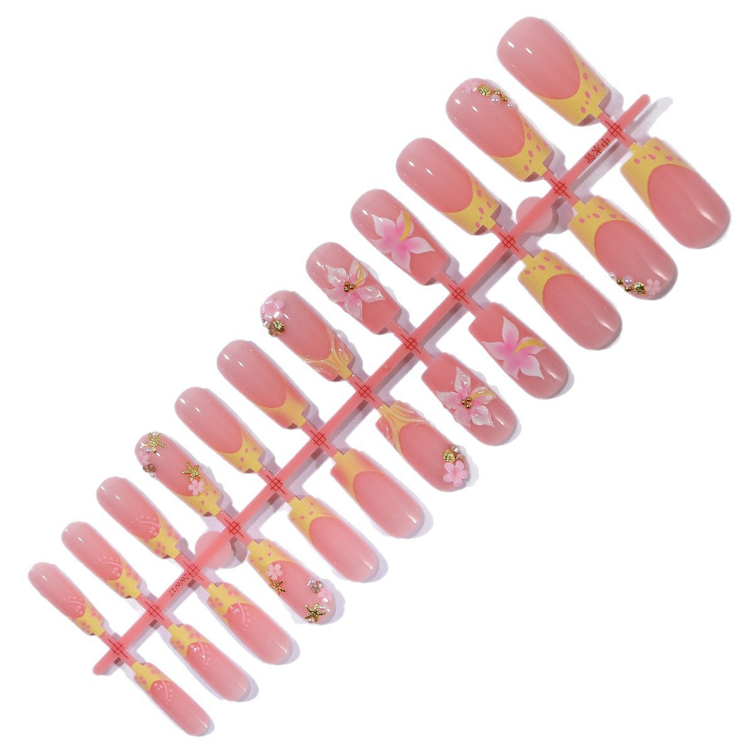 Sea-Inspired Decorative Acrylic Nail Art Extensions Stornfield