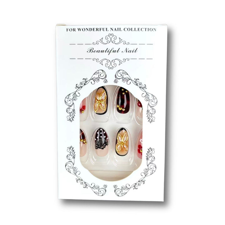 Elegant Floral-Embellished Press-On Nail Collection