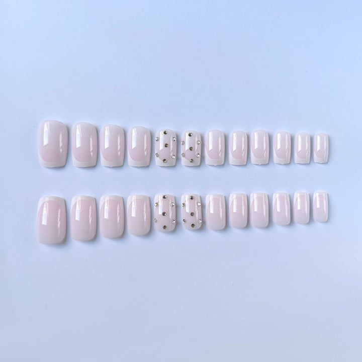 Decorative Rhinestone French Tip Nail Art Set