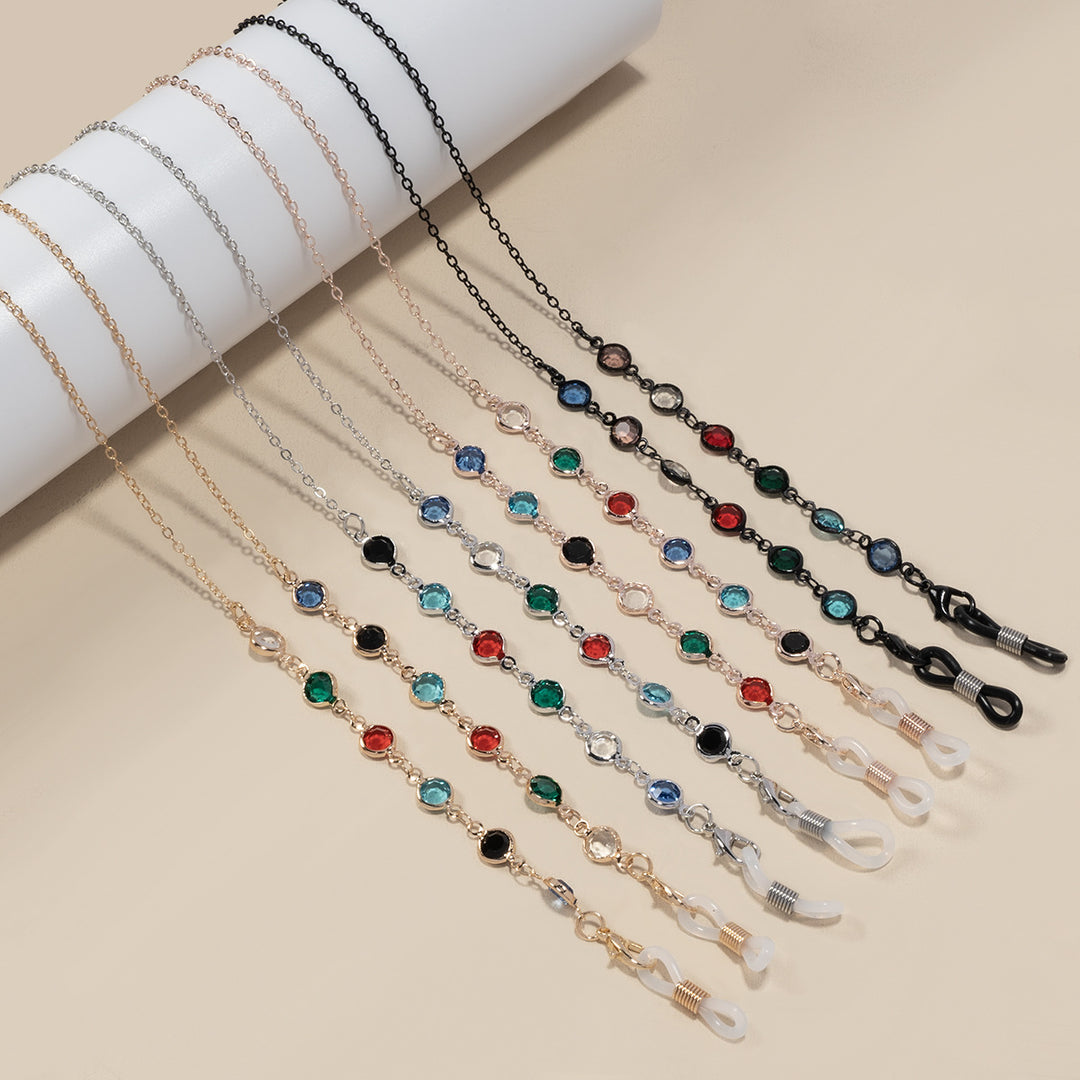 Artistic Crystal-Enhanced Eyewear Chain Stornfield