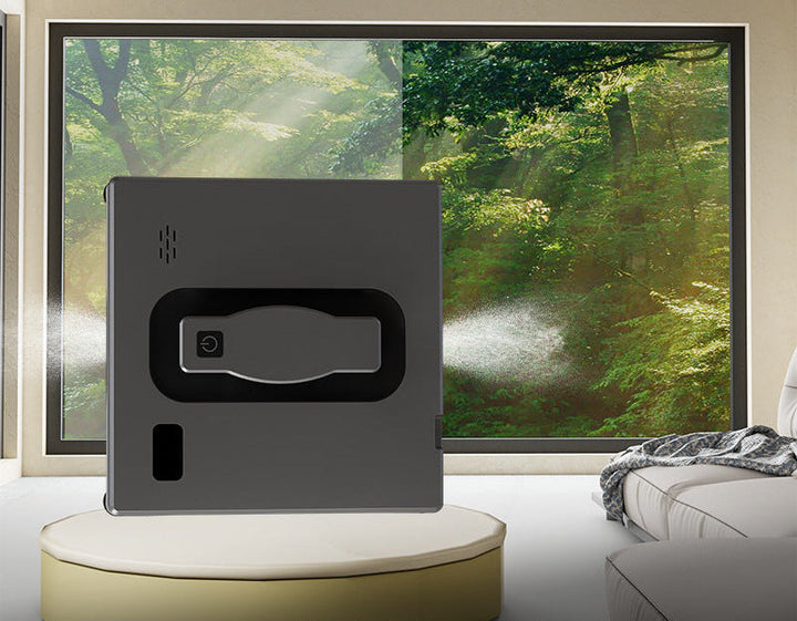 advanced robotic window cleaning system with remote control and safety tether Stornfield
