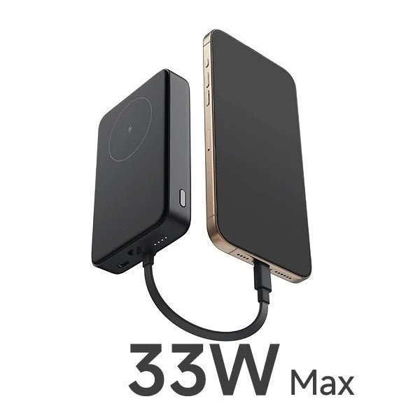Magnetic wireless power bank with Magnetic alignment and USB-C pass-through Stornfield