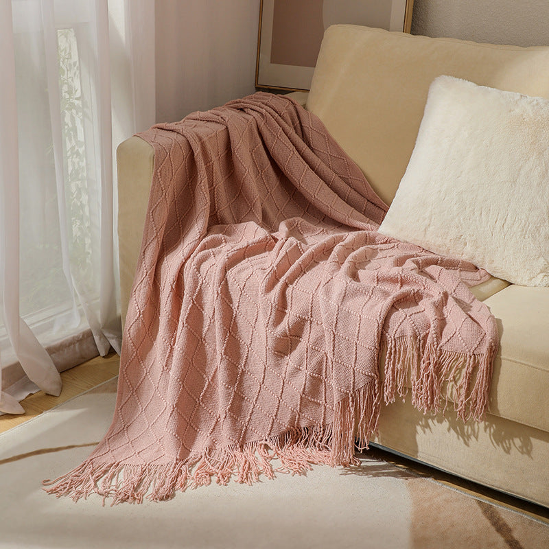 Cozy Textured Knitted Throw Blanket