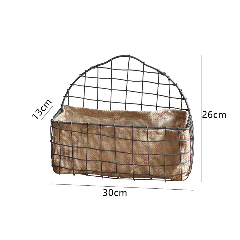 Decorative wire basket with jute bag Stornfield