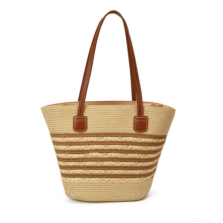 Woven Straw Beach Tote Bag