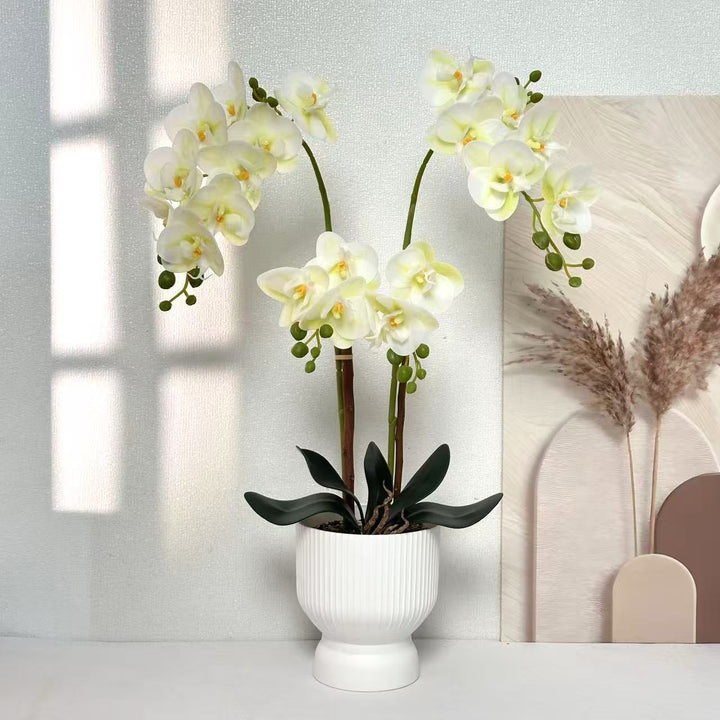 Elegant Faux Orchid Arrangement for Decorative Display