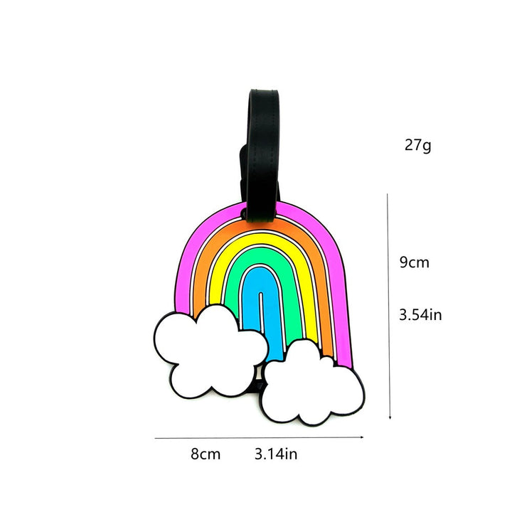 silicone rainbow-shaped luggage tag with adjustable buckle strap soft PVC travel ID tag Stornfield