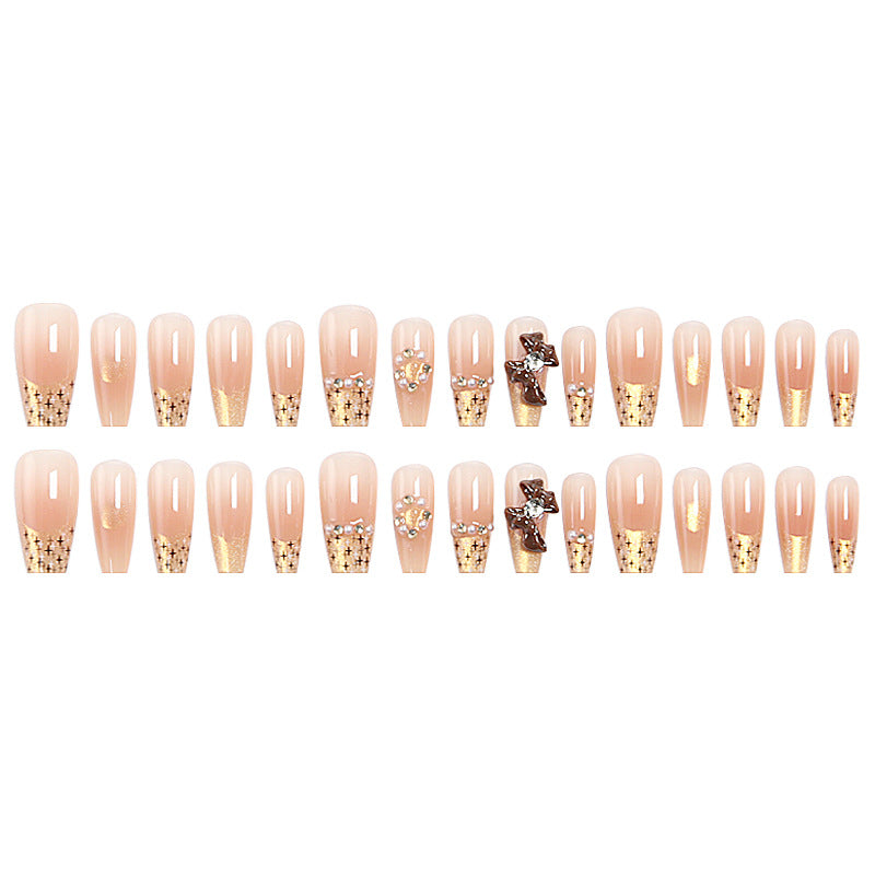 Artificial nail set with elegant appliqués Stornfield