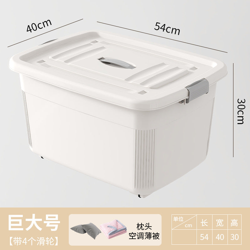 Women's Multifunctional Storage Box with Wheels and Secure Lid Stornfield