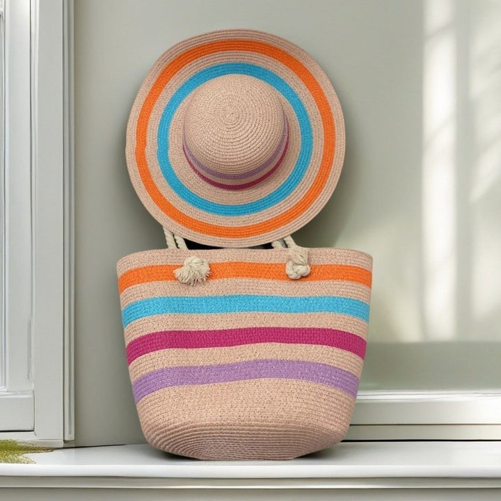 Beach bag with colorful stripes Stornfield