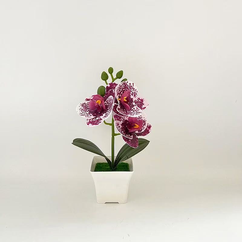 Realistic Artificial Orchid in Decorative Plant Pot for Decor