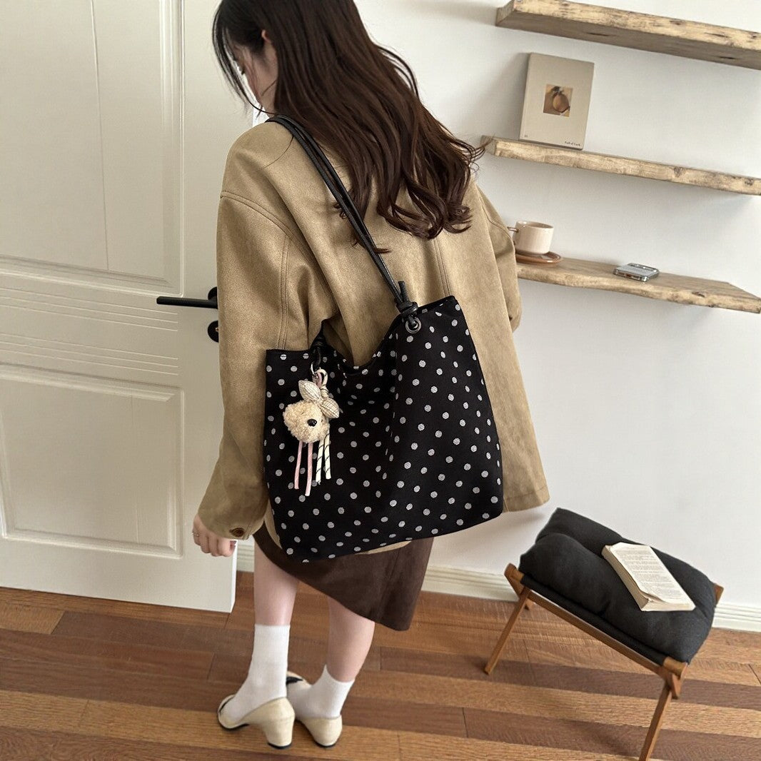 Polka Dot Cotton Tote Bag