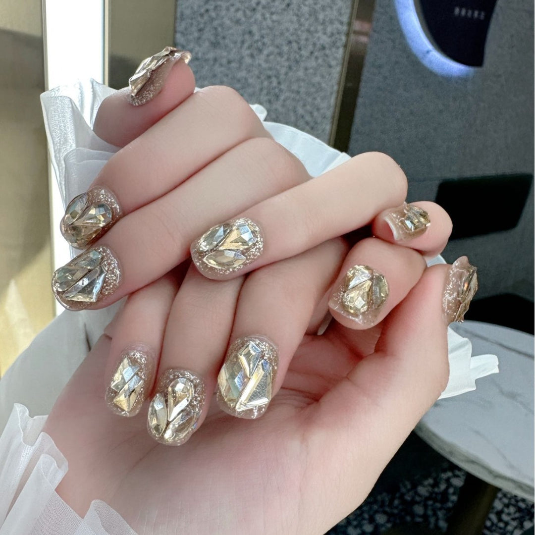 Glamorous Rhinestone Press-On Nails Stornfield