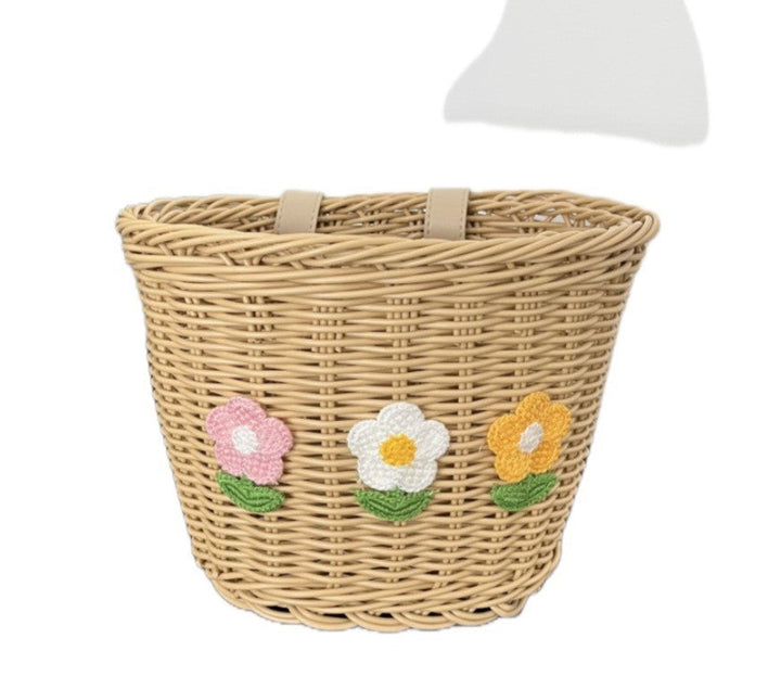 Floral Embroidered Woven Storage Basket Stornfield