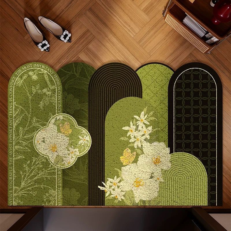 Artistic Floral Pattern Entryway Mat