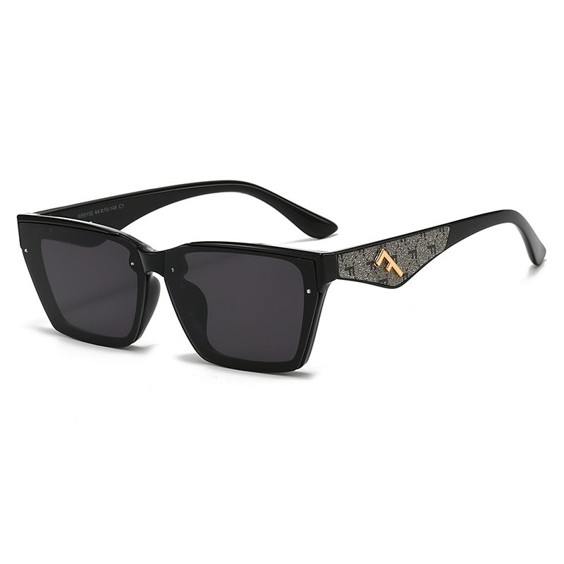 Women's square sunglasses with matte frame and fashionable accents Stornfield